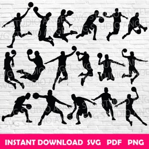 Basketball Player Silhouette SVG Bundle (Digital Download)