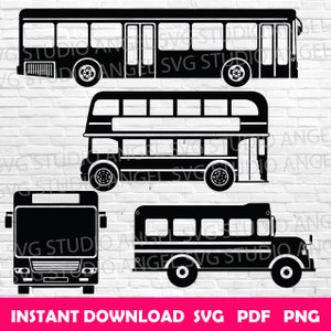 Autobus svg Autobus piętrowy svg Autobus Cricut Autobus Clipart Autobus Wektor Sylwetka autobusu Pliki do cięcia autobusu svg Pakiet autobusów svg Autobus szkolny svg Transport svg