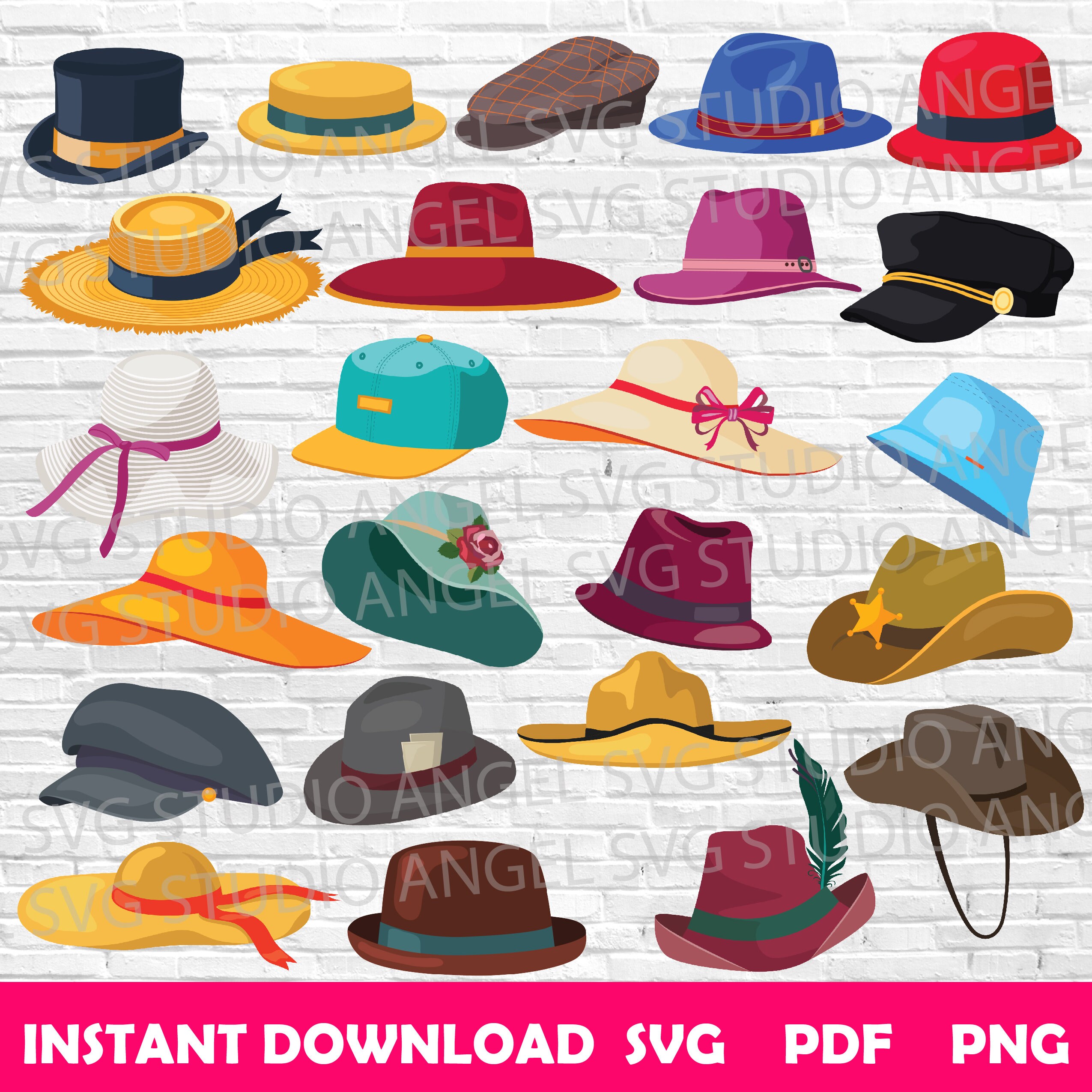 Hat Svg Hats Svg Design Hats Cricut Svg Hats Clipart Svg Etsy