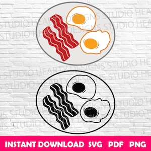 Bacon and Eggs svg Bacon and Fried Eggs svg Bacon and Eggs Cricut Bacon and Eggs svg cut Bacon and Eggs breakfast svg Bacon and Eggs vector