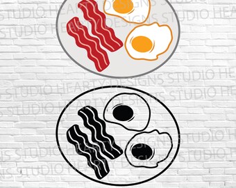 Bacon och ägg SVG: Frukostvektor Clipart (digital nedladdning)