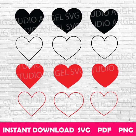 Basic Heart Shapes Heart Svg Heart Cricut Svg Bundle Heart - Etsy