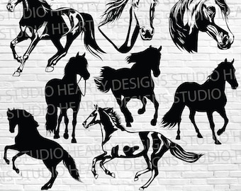 Pferd Silhouette SVG Bundle: Cricut Cut Dateien (Digitaler Download)