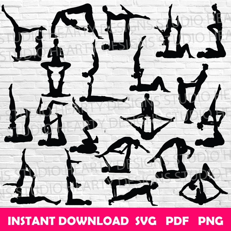 Acro Yoga SVG Bundle: Cut Files for Silhouette Cricut (digital Download ...