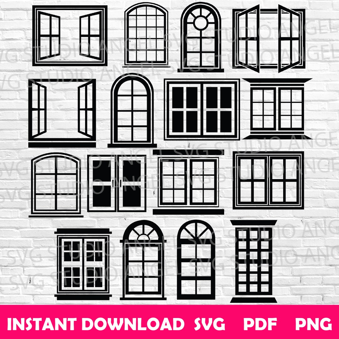 Window SVG Bundle: Architectural Clipart, Cricut Silhouette (digital ...
