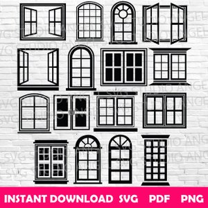 Fenster svg Fenster svg Fenster Cricut svg bundle Fenster Clipart Fenster Vektor Fenstersilhouette Fenster svg Schnitt Offene Fenster geschlossene Fenster svg
