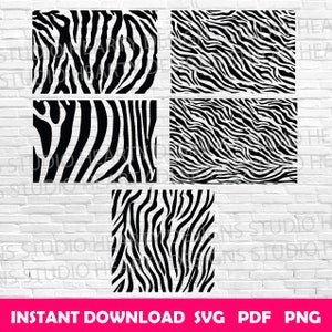 Zebra Stripes Pattern: SVG, PDF, PNG Files (Digital Download)