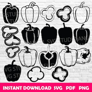 Bell Pepper svg Capsicum svg Bell Pepper Cricut svg Capsicum Cricut svg Bell Pepper silhouette Bell Pepper svg bundle Capsicum svg cut files
