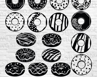 Donut SVG Bundle: Doughnut Vector Cut Files (Digital Download)