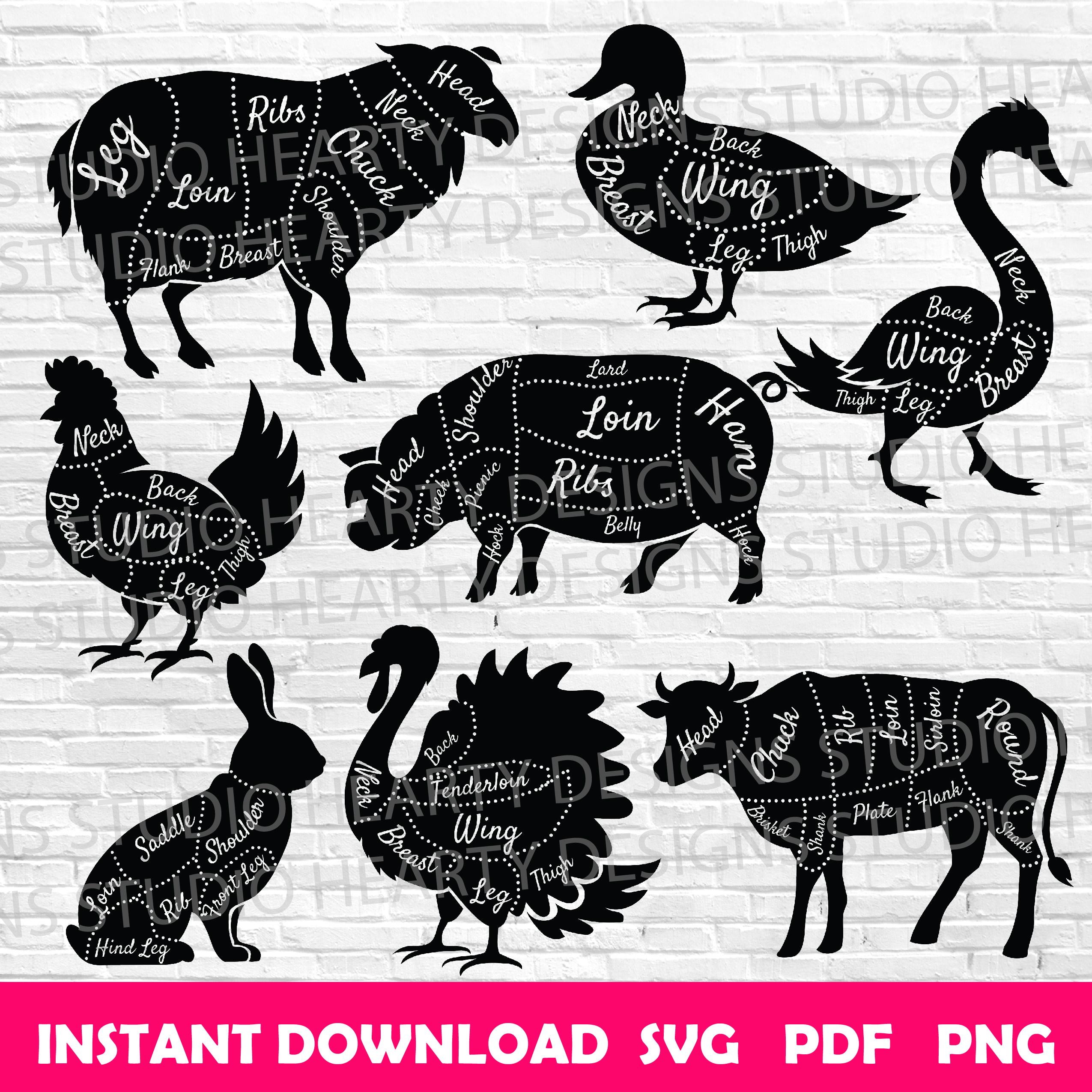 Slaughter Svg Butcher SVG Bundle: Butcher Shop Clipart, Cut Files (digital Download ...