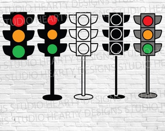 Traffic Lights SVG Bundle: Clipart, Cut Files (Digital Download)