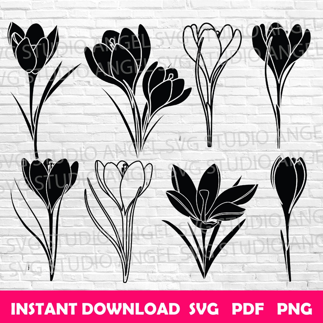 Crocus Svg Crocus Cricut Svg Crocus Svg Cut Files Crocus Vector Svg Crocus Flower Svg Crocus