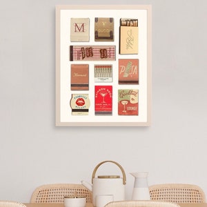 Vintage Matchbook Collage Art Print | Printable Art