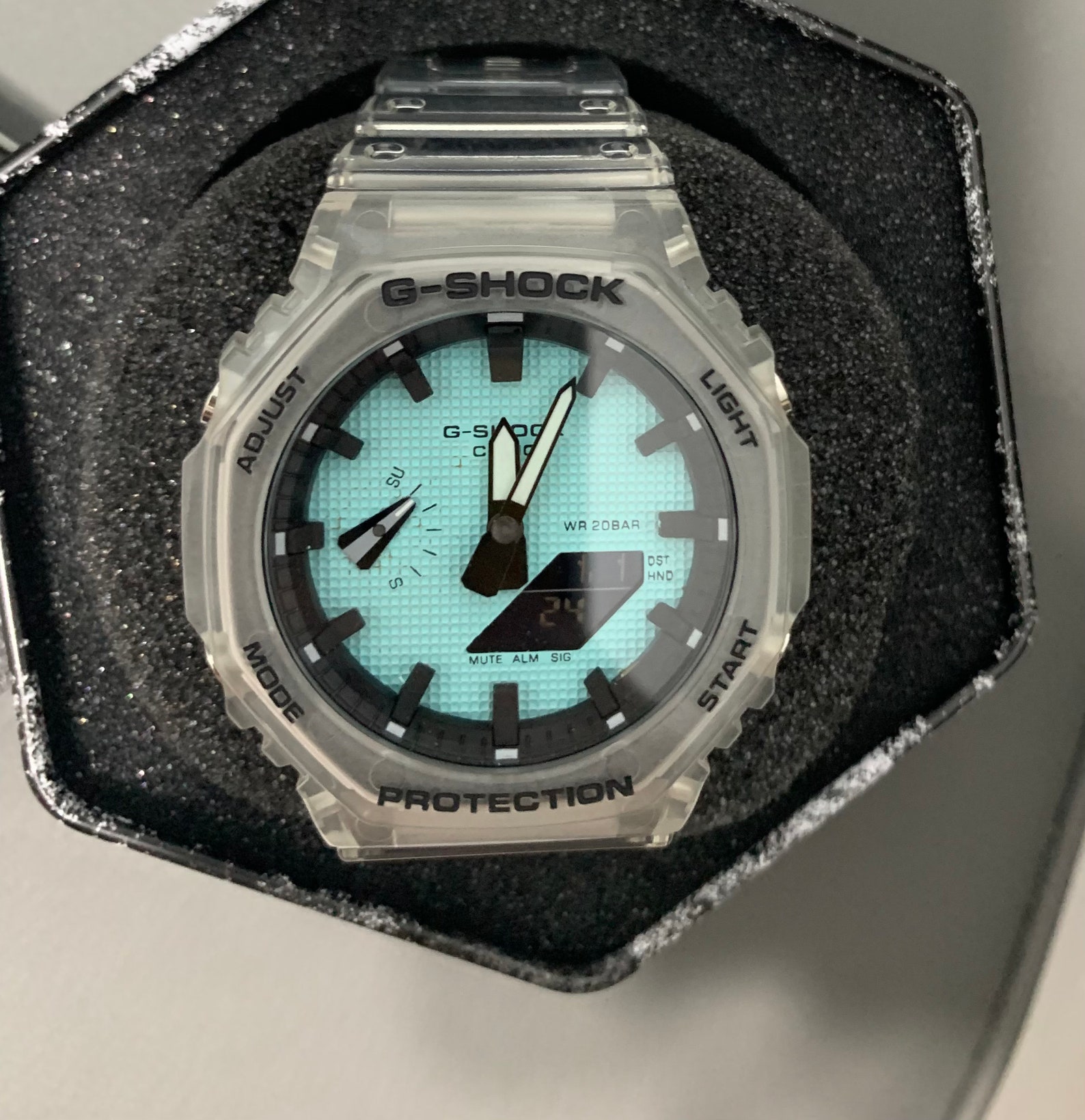 Custom Made Casioak Casio Gshock Ga2100 Tiffany Blue Watch Etsy Canada