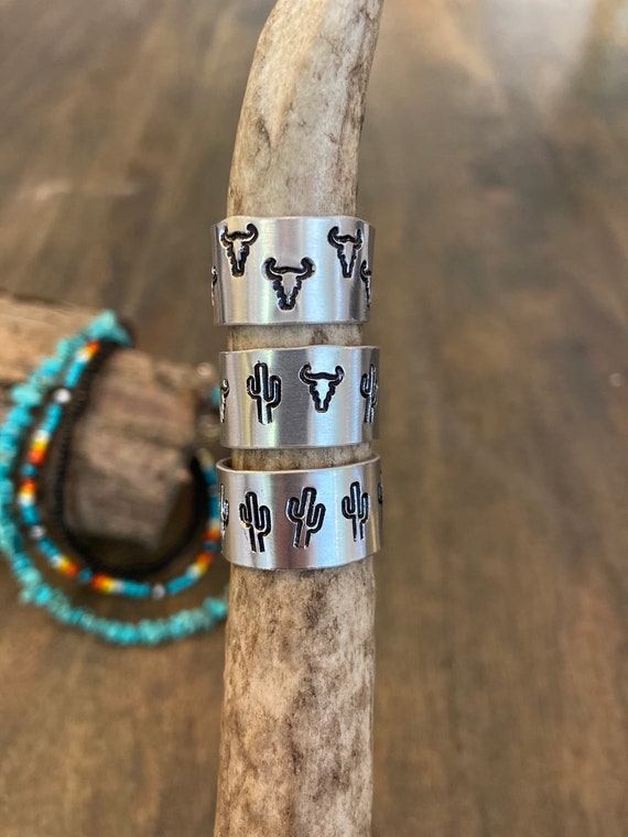 Western Stamped Rings - Etsy