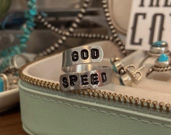 GodSpeed Stamped Wrap Ring | Country Music Inspired