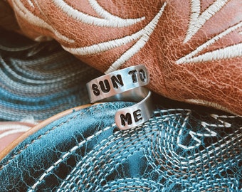 Sun To Me Stamped Wrap Ring | Country Music Inspired