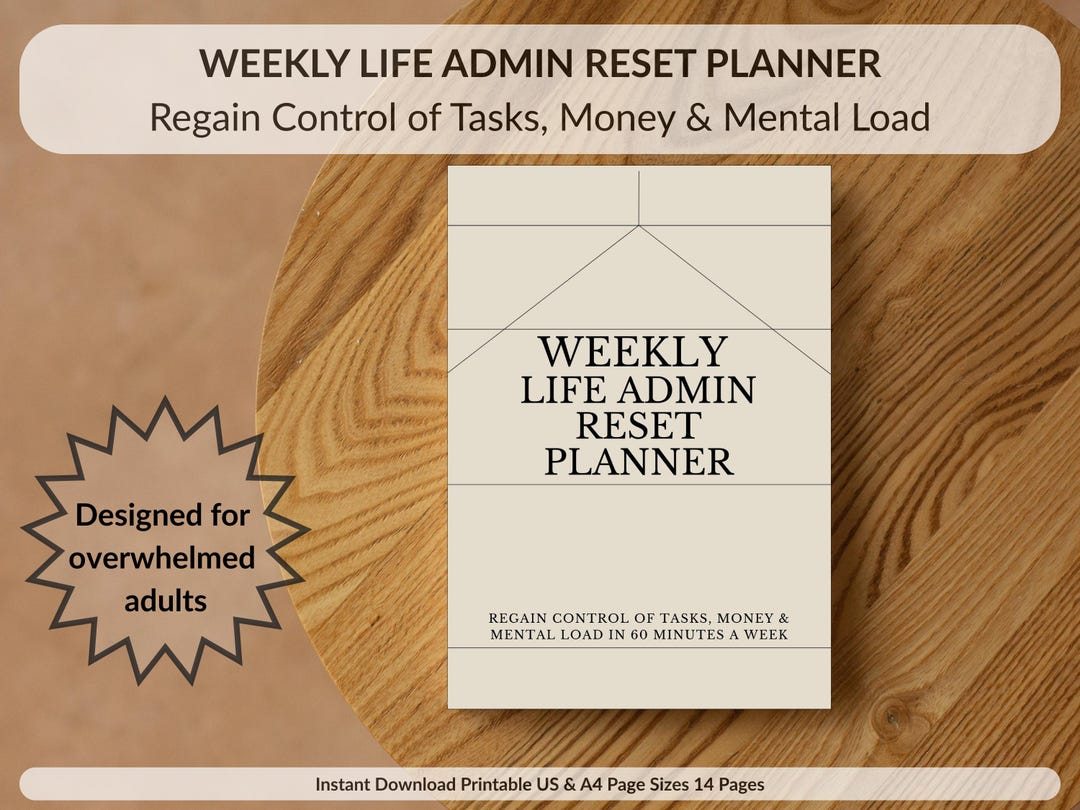 Weekly Life Admin Reset Planner | Printable Productivity System for ...