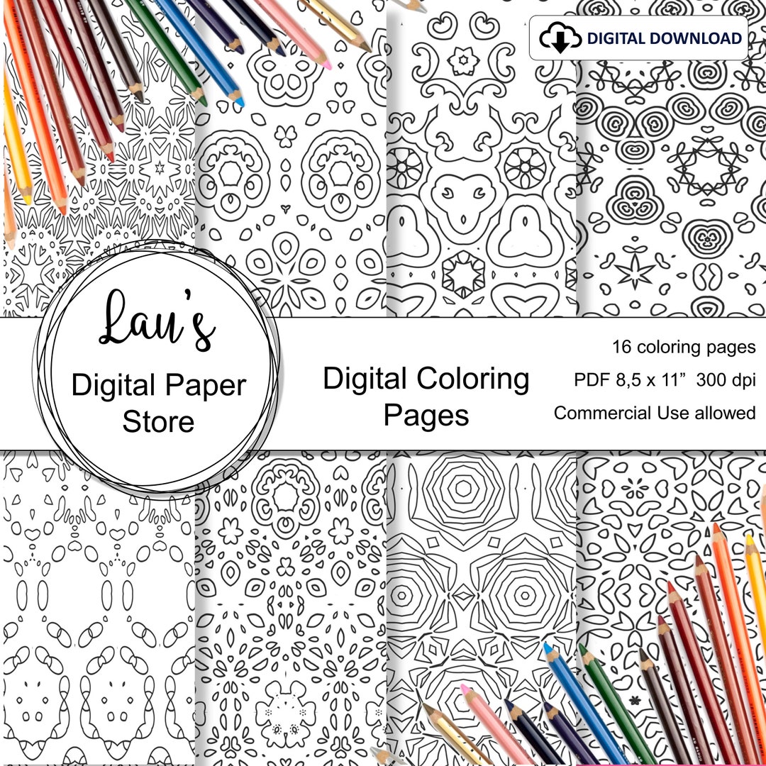 Easy Pattern Printable Coloring Pages for Adults, PDF, Print and Color ...