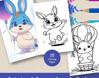 Afdrukbare konijnenkleurset: 15 pagina's 'Mr Rabbit' voor peuters en kinderen