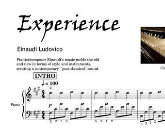 EXPERIENCE by E1naud1 Ludov1co (Grade 5 - 6) Piano PDF with note names