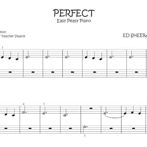 Perfect + Fur Elise ~ Easy Peasy Piano Sheet Music for beginners 5-finger position short and sweet