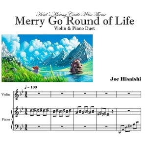 Violin & Piano - Merry Go Round of Life Sheet Music with note names