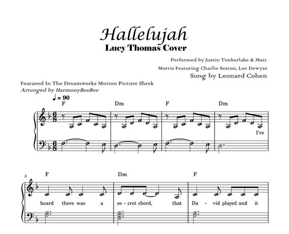 LEONARD COHEN Hallelujah  Partition piano, Partition piano