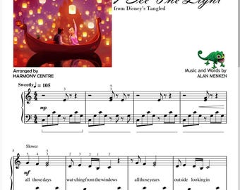I See The Light - Piano Grade 5 Sheet Music Score with note names lyrics easy piano best