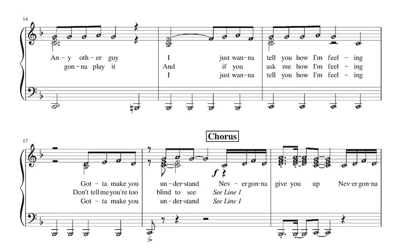 Rick Roll / Never Gonna Give You up Piano Sheet Music for Grade 1 With ...