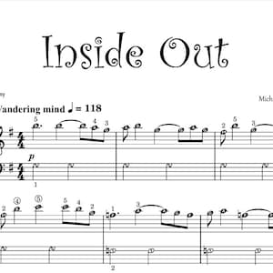 Insideout - Attractive Piano Theme Sheet Music Score With Note Names - Etsy