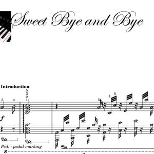 以下が含まれることがあります： 「Sweet Bye and Bye」の楽譜で、イントロ部分があります。楽譜は標準記譜法で書かれており、テンポはJ=80です。作曲者はWalter C. Stierで、日付は1880年頃です。