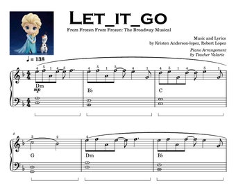 Let lt G0 - Piano Sheet Music Score for Self Learning Series Grade 3 - 5 with note names and finger numbers