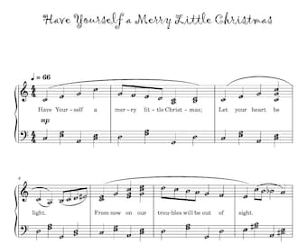 have yourself a merry little christmas - piano sheet music with note names Self Learning Series Intermediate