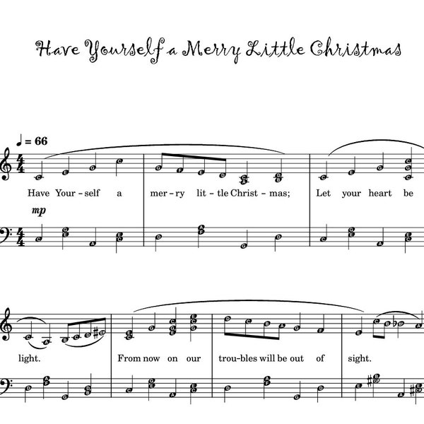 have yourself a merry little christmas - piano sheet music with note names Self Learning Series Intermediate