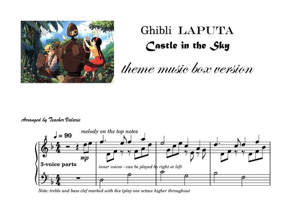 Ghibli Laputa Castle In The Sky Music Box Version Piano Sheet Music