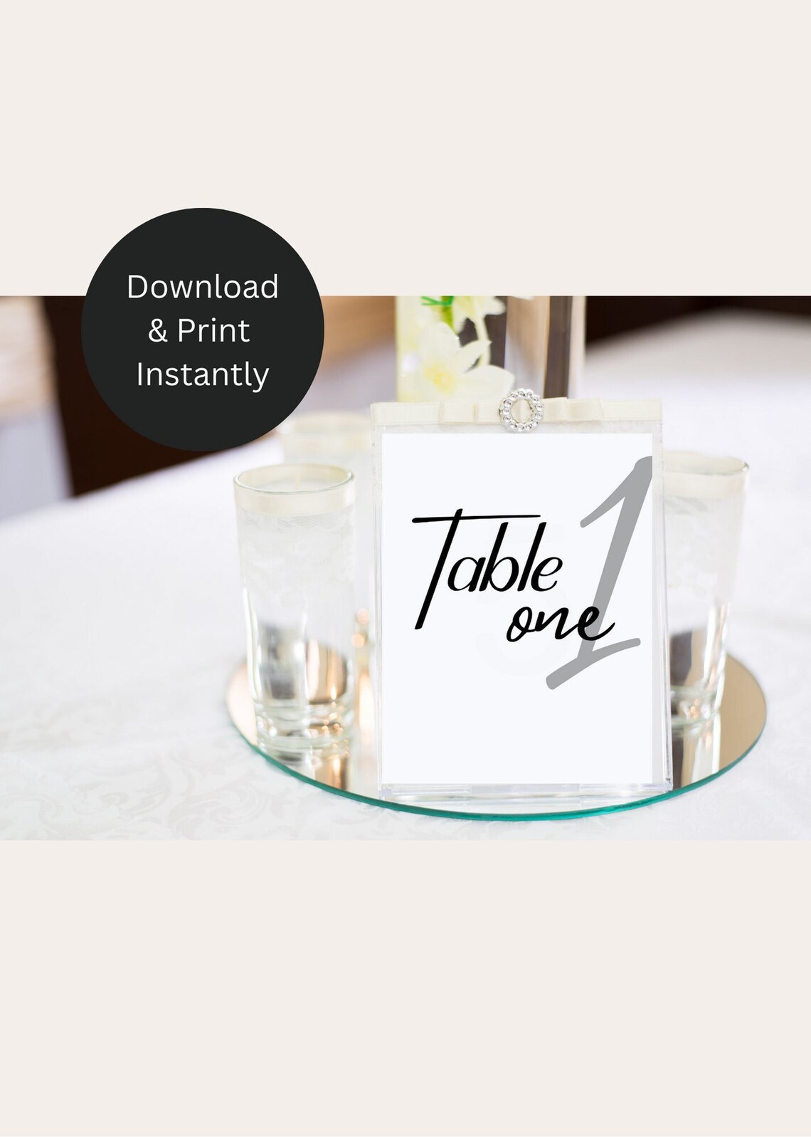 Downloadable, Wedding Table Numbers Printable, Table Numbers Template ...