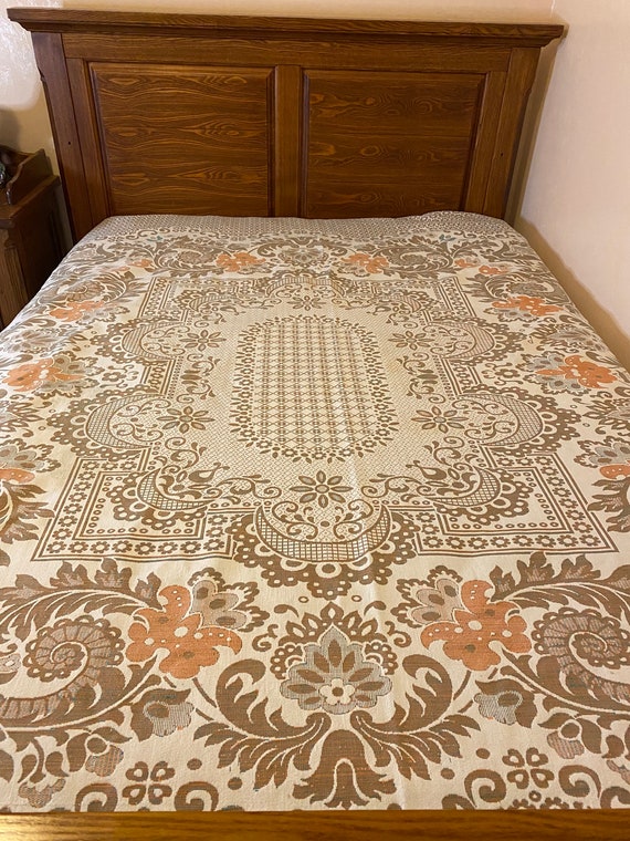 Vintage Full Size Brocade Bedspread Etsy