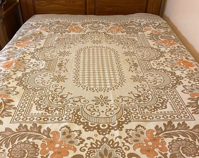 Vintage Full Size Brocade Bedspread Etsy