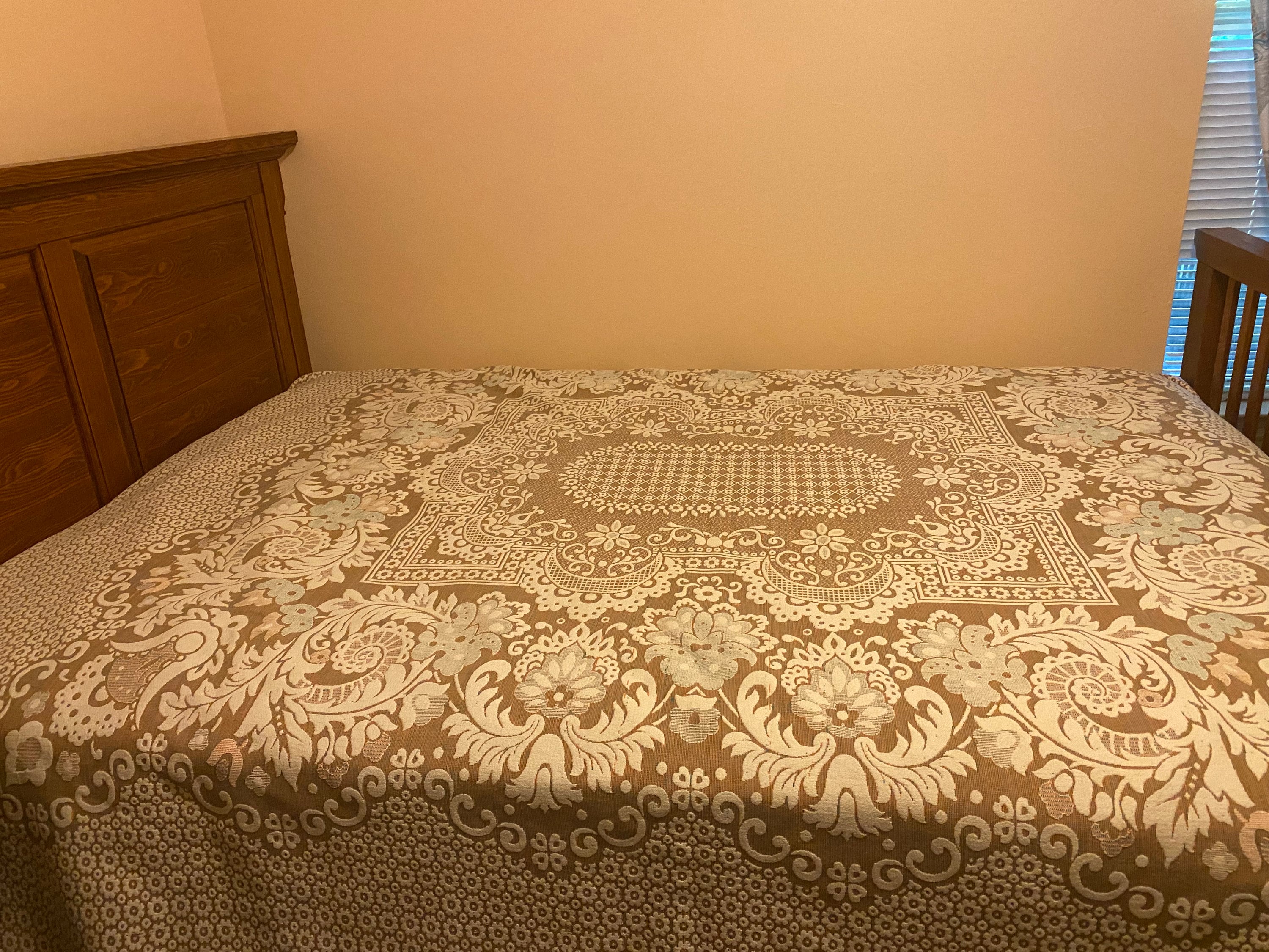 Vintage Full Size Brocade Bedspread Etsy