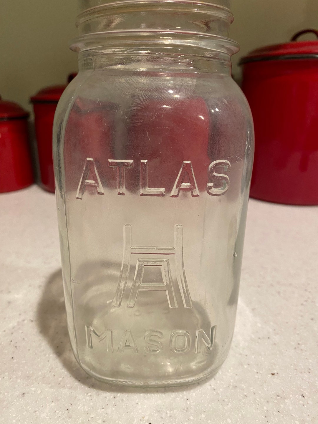 Vintage Atlas Mason Jar Etsy