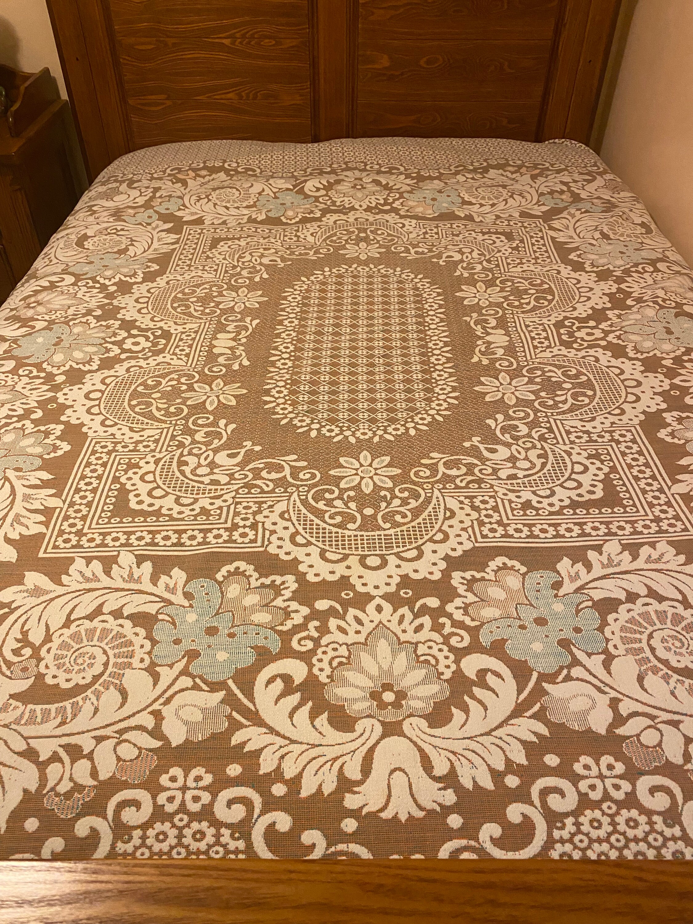 Vintage Full Size Brocade Bedspread Etsy