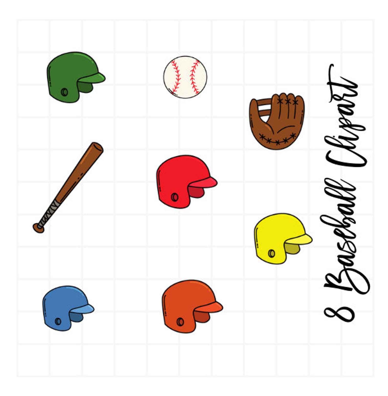 Baseball Doodle Letters With Clipart Baseball Clipart Sport Etsy