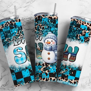 Gobelet à sublimation Let It Snow 20 oz, Frosty le bonhomme de neige 9,2 x 8,3 po.