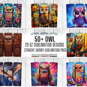 50+ Owl Tumbler Wrap PNG Bundle , Straight Tumbler, Design Bundle, 20oz Straight Tumbler, Sunflower Tumbler Wrap, Digital Download