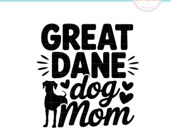 Sublimation PNG Great Dane Dog Mom T-Shirt Design | Unique Custom Family Wear | Digital Download