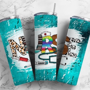 Nurse medical 20oz Sublimation Tumbler Designs, Nursing hospital 9.2 x 8.3” Straight Skinny Tumbler Wrap PNG