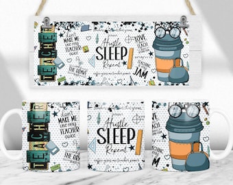 Teacher 11oz and 15oz Sublimation Mug Wrap Template, Coffee Mug Design, Digital Download