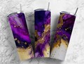 Purple and gold 20oz Sublimation Tumbler Designs, Acrylic pour 9.2 x 8.3” Straight Skinny Tumbler Wrap PNG product logo