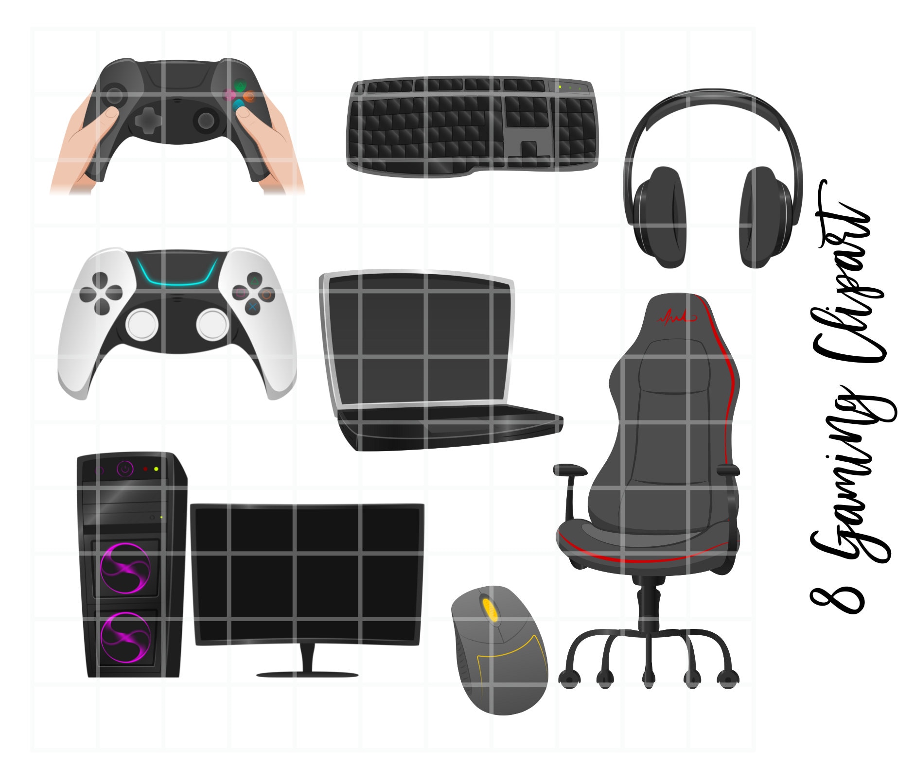 Gaming Doodle Letters, Gamer Alphabet, Transparent Background, Alphabet ...